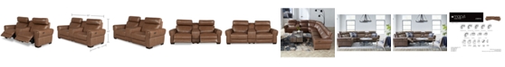 Furniture Josephia 3-Pc. Leather Sectional with 2 Power Recliners and Console, Created for Macy's